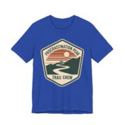 Procrastination Peak Trail Crew Shirt - Funny Hiking Parody in True Royal