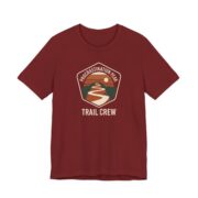 Procrastination Peak Trail Crew Tee - Funny Hiking Parody Shirt in Cardinal
