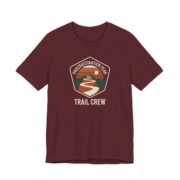 Procrastination Peak Trail Crew Tee - Funny Hiking Parody Shirt in Maroon