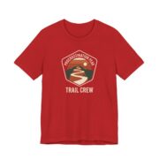 Procrastination Peak Trail Crew Tee - Funny Hiking Parody Shirt in Red