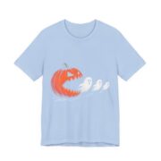 Pumpkin And Ghosts Cute Halloween T-Shirt in Baby Blue