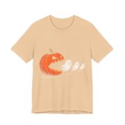 Pumpkin And Ghosts Cute Halloween T-Shirt in Sand Dune