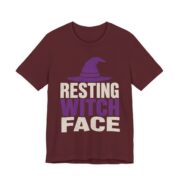 Resting Witch Face Shirt - Funny Halloween Tee in Maroon