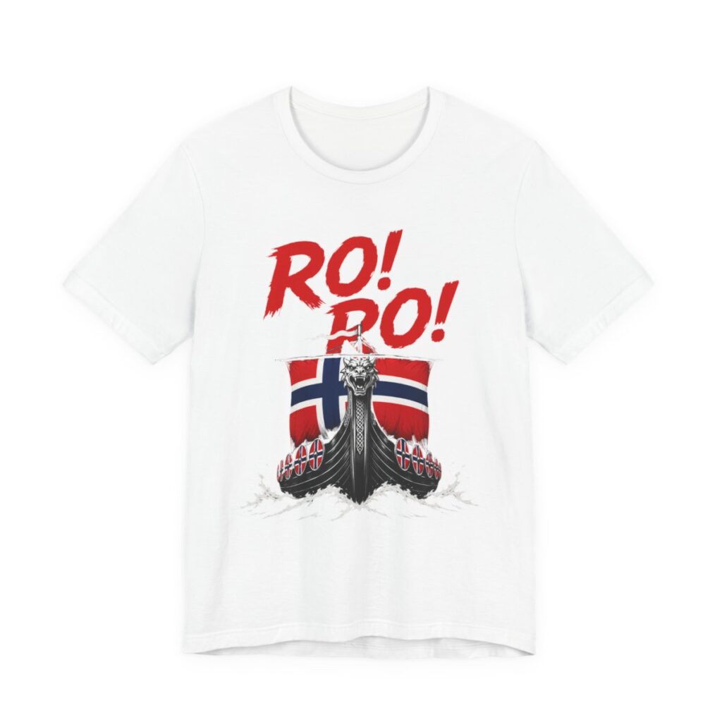 Ro Ro Norwegian Viking Ship T-Shirt in White