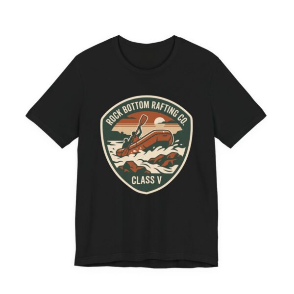Rock Bottom Rafting Co Class V Shirt - Funny Outdoors Parody in Black