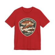 Rock Bottom Rafting Co Class V Shirt - Funny Outdoors Parody in Red