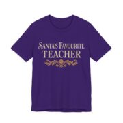 Santa's Favourite Teacher Shirt - Funny Christmas Tee in Team Purple