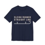 Sleigh Runner, Straight Line Shirt - Funny Christmas Tee in Navy