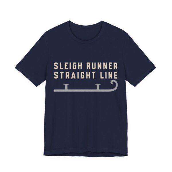 Sleigh Runner, Straight Line Shirt - Funny Christmas Tee in Navy