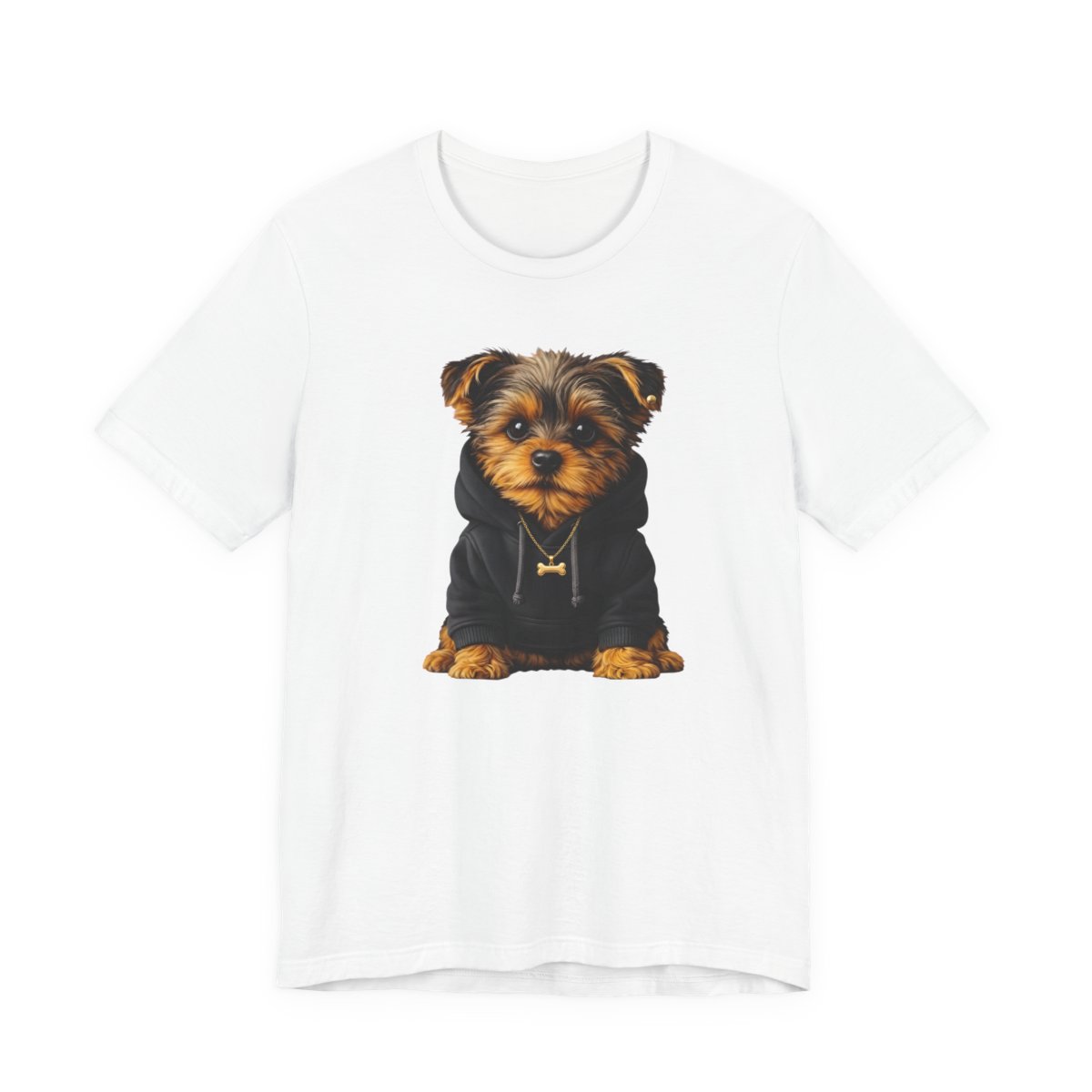 Small But Crazy Yorkie Dog T-Shirt in White