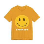 Smiley Face I Hate You Sarcastic T-Shirt in Mustard