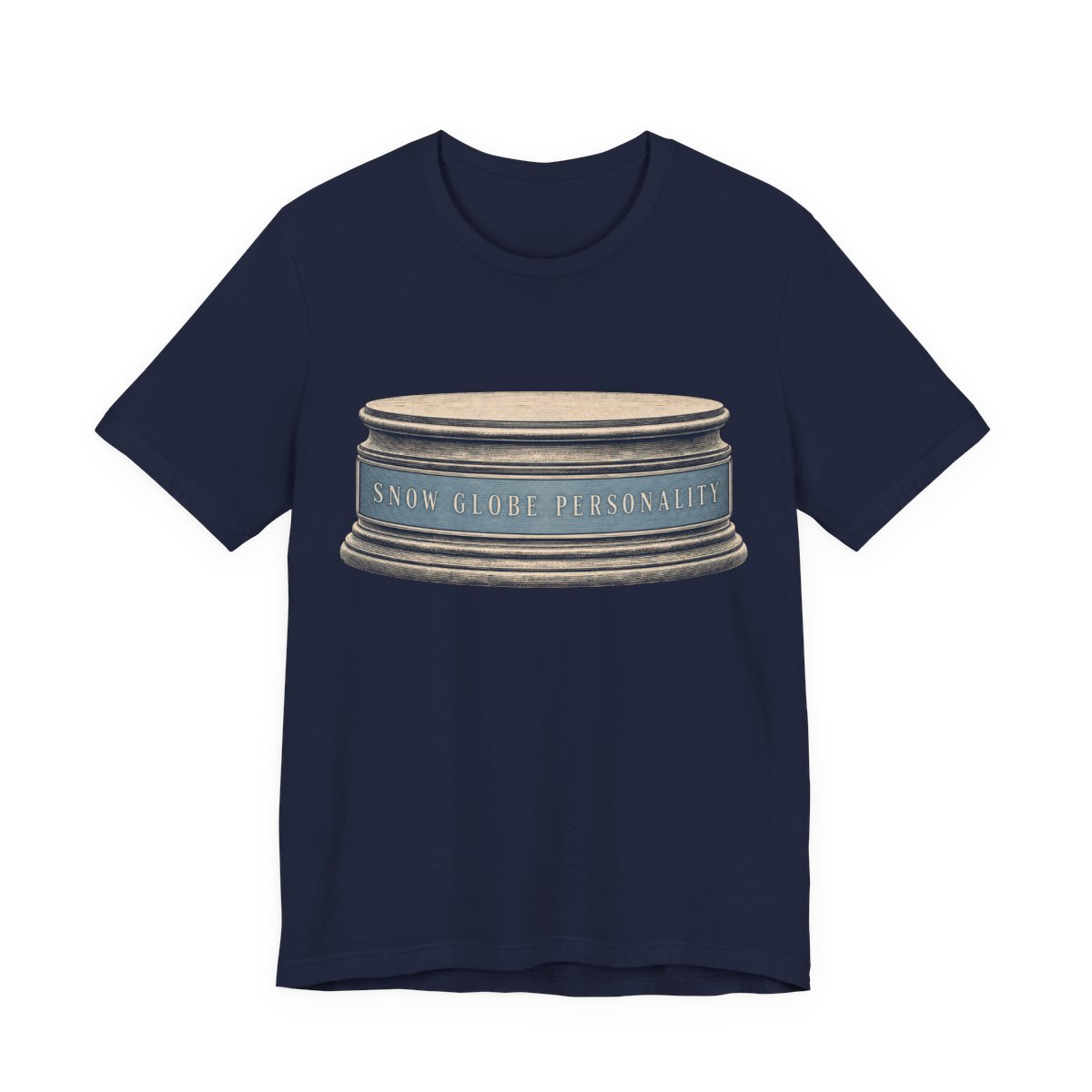 Snow Globe Personality Shirt - Funny Christmas Tee in Navy