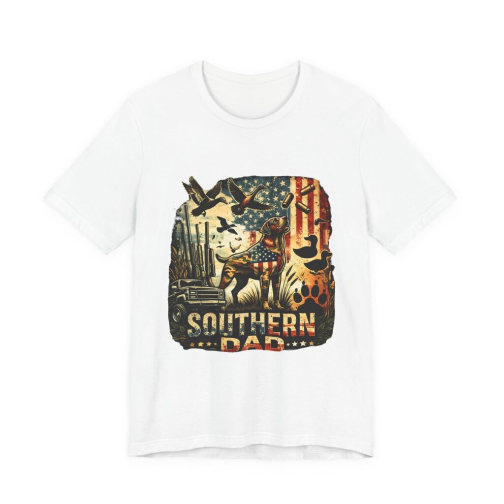 Southern Dad Duck Hunting Camo T-Shirt in White