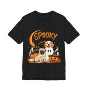 Spooky Season Dogs Haunted House T-Shirt in Black