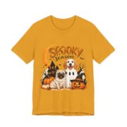 Spooky Season Dogs Haunted House T-Shirt in Mustard