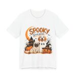 Spooky Season Dogs Haunted House T-Shirt in White