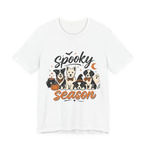 Spooky Season Dogs In Bow Ties T-Shirt in White