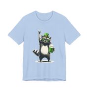 St Patricks Day Raccoon Green Beer T-Shirt in Baby Blue