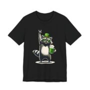 St Patricks Day Raccoon Green Beer T-Shirt in Black