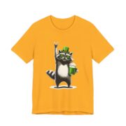 St Patricks Day Raccoon Green Beer T-Shirt in Gold