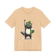 St Patricks Day Raccoon Green Beer T-Shirt in Sand Dune