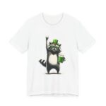 St Patricks Day Raccoon Green Beer T-Shirt in White
