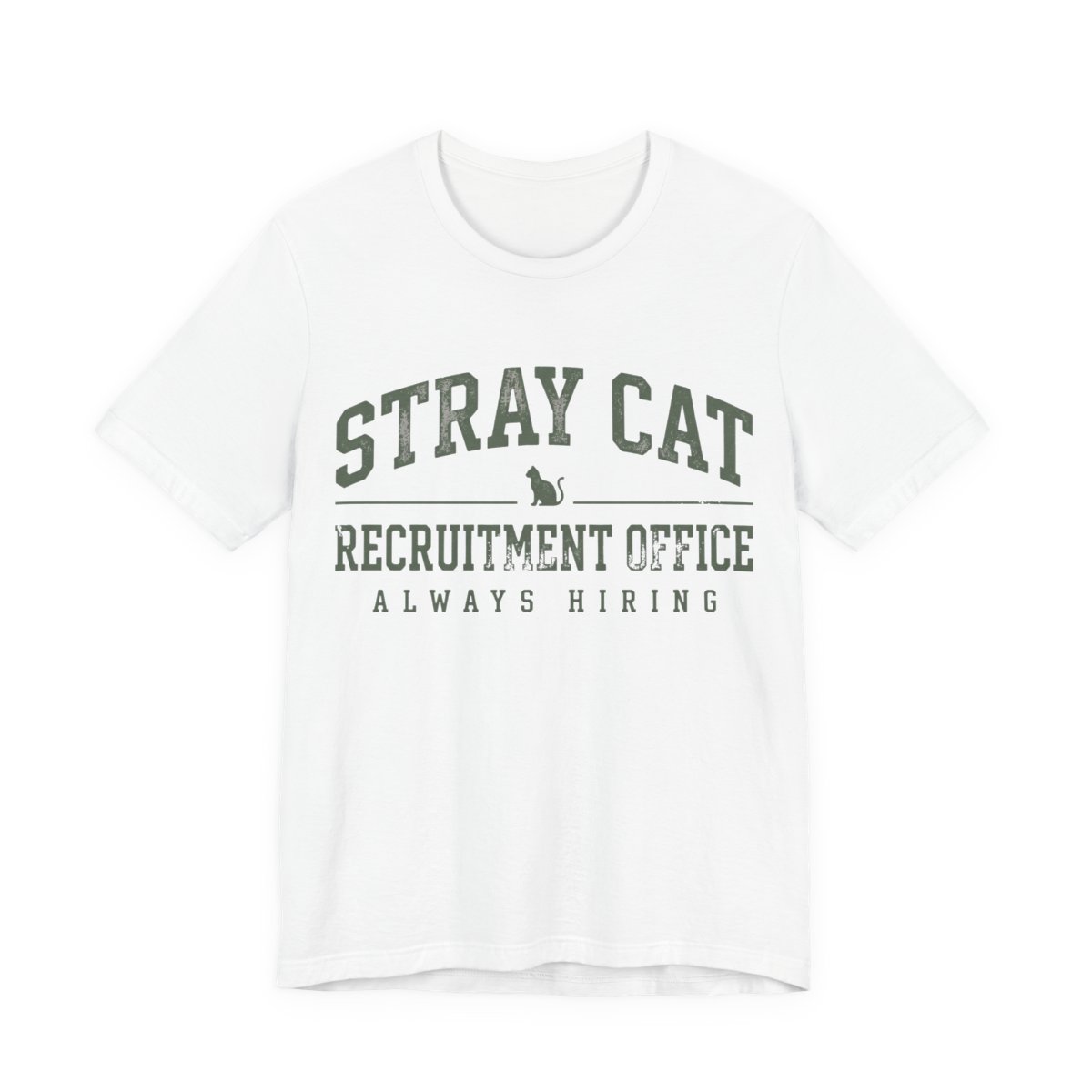 Stray Cat Recruitment Office Shirt - Funny Cat Lover Gift in White