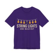 String Lights, One Bulb Out Shirt - Funny Christmas Tee in Team Purple