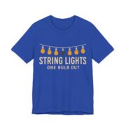 String Lights, One Bulb Out Shirt - Funny Christmas Tee in True Royal