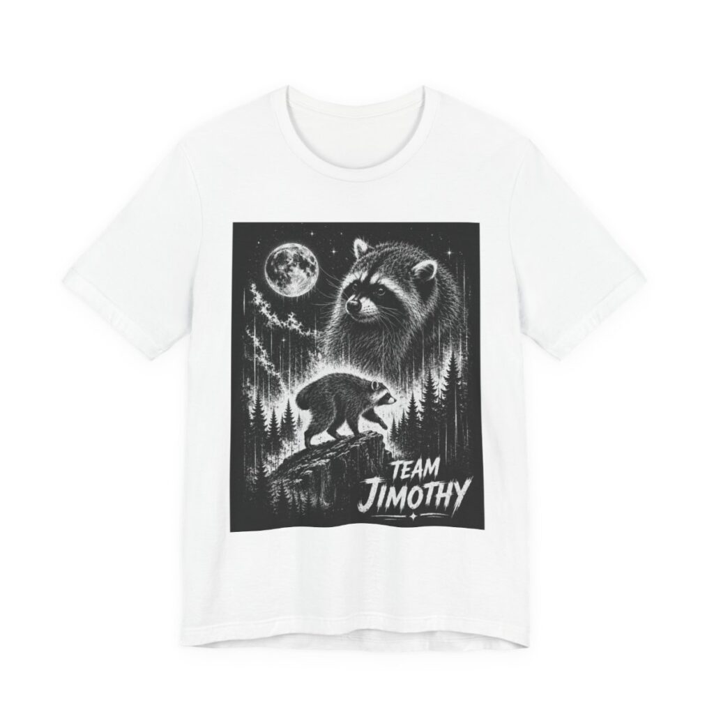 Team Jimothy Raccoon Moonlit Forest T-Shirt in White