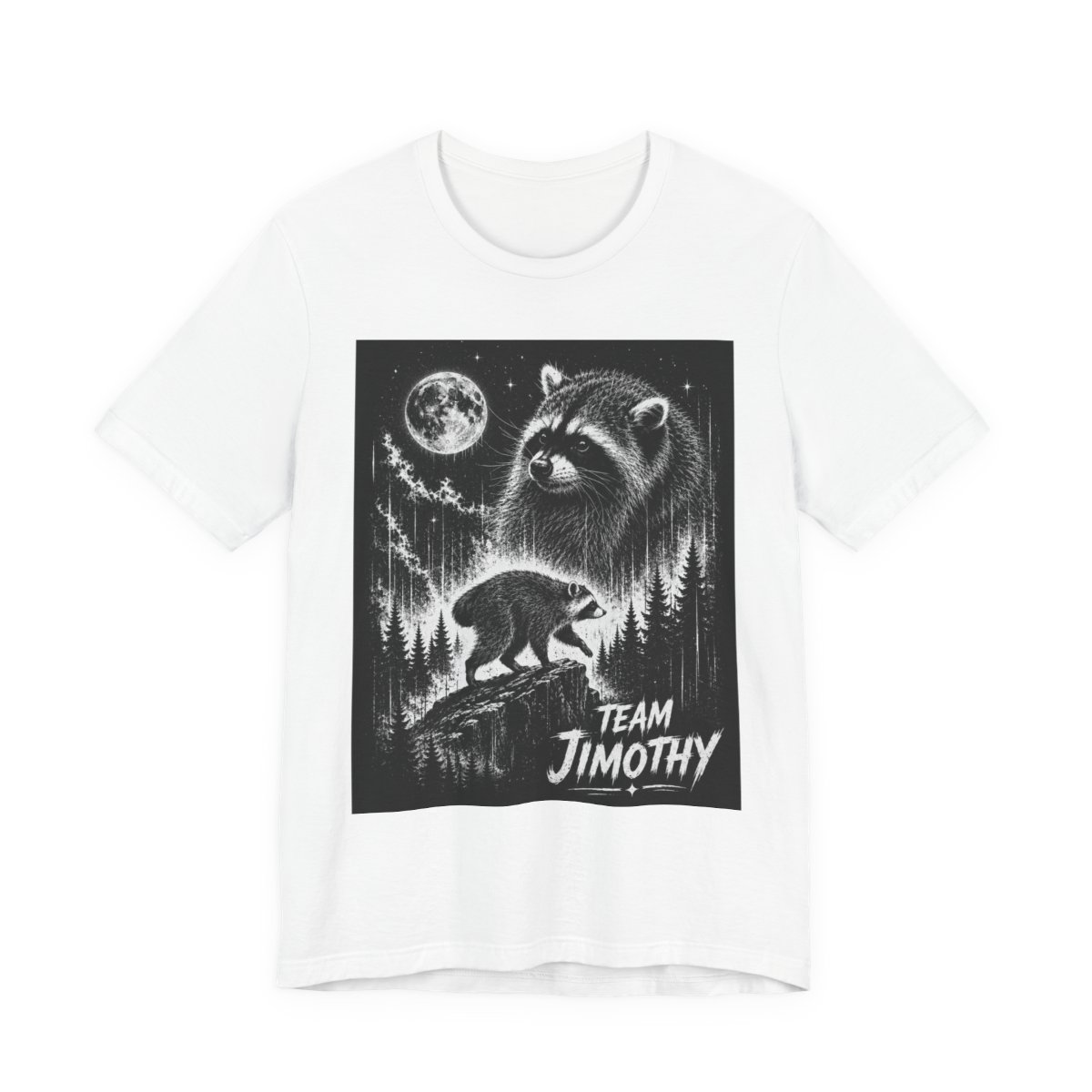 Team Jimothy Raccoon Moonlit Forest T-Shirt in White
