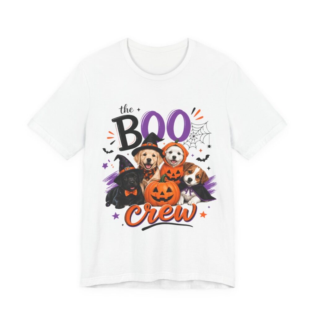 The Boo Crew Halloween Dogs T-Shirt in White