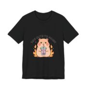 Too Cute To Panic Capybara Boba T-Shirt in Black
