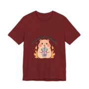 Too Cute To Panic Capybara Boba T-Shirt in Cardinal