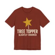 Tree Topper, Slightly Crooked Shirt - Funny Christmas Tee in Rust