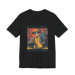 Trick Treat And Trophy Bucks Hunting T-Shirt in Black