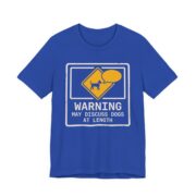 Warning May Discuss Dogs At Length Shirt - Funny Dog Mom Tee in True Royal