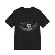 White Dog On Driftwood Lake Day T-Shirt in Black