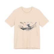 White Dog On Driftwood Lake Day T-Shirt in Soft Cream