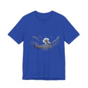 White Dog On Driftwood Lake Day T-Shirt in True Royal