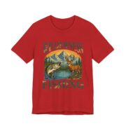 Wilderness Fishing Deer And Bass T-Shirt in Red