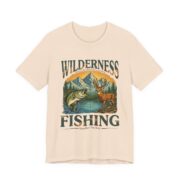 Wilderness Fishing Deer And Bass T-Shirt in Soft Cream