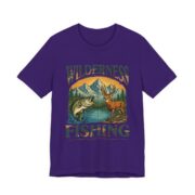 Wilderness Fishing Deer And Bass T-Shirt in Team Purple