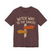 Witch Way To The Snacks Shirt - Funny Halloween Tee in Heather Maroon