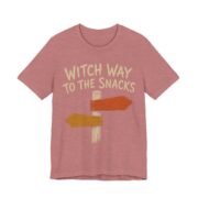 Witch Way To The Snacks Shirt - Funny Halloween Tee in Heather Mauve