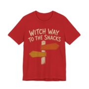 Witch Way To The Snacks Shirt - Funny Halloween Tee in Red