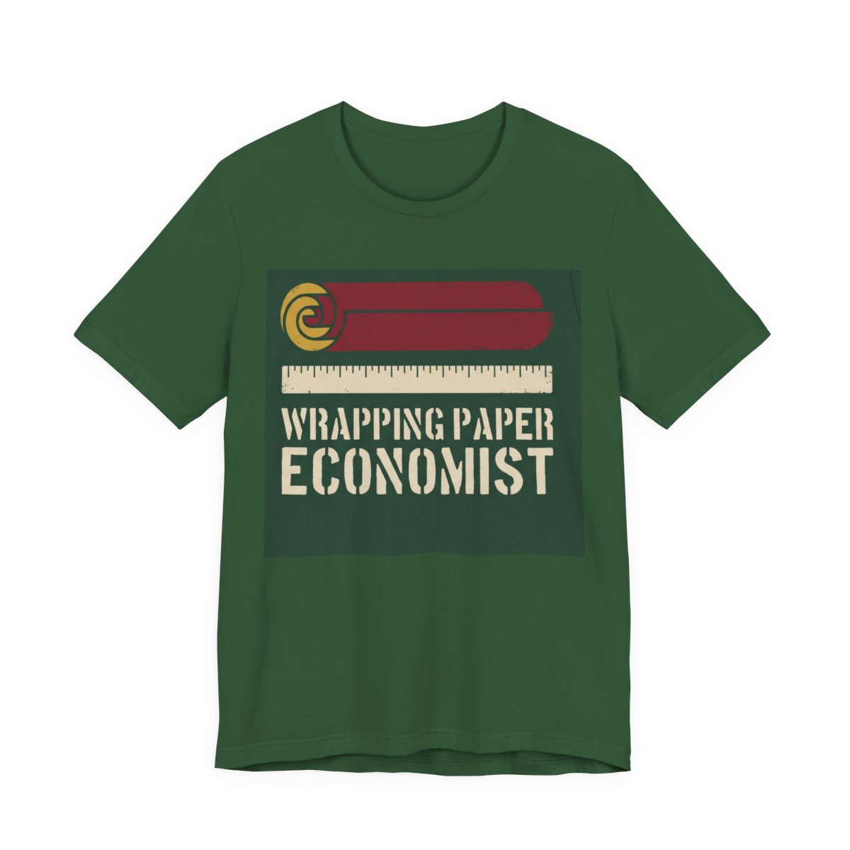 Wrapping Paper Economist Shirt - Funny Christmas Tee in Evergreen